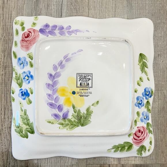 TableTops Gallery JARDIN Platter Hand Painted  Hand Crafted Serving Kitchen - Picture 3 of 8